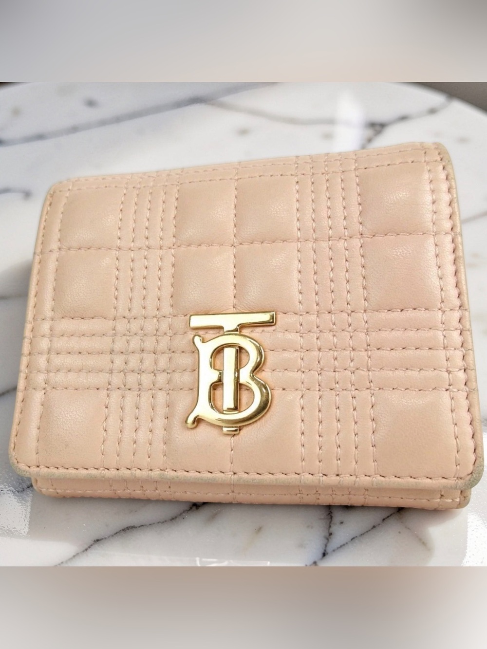 Burberry Quilted Leather Trifold Wallet 💗